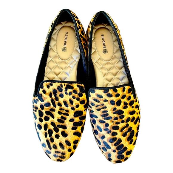 Birdies The Sterling Slip on Smoking Loafer in Cheetah Calf Hair 6.5 - Picture 3 of 10